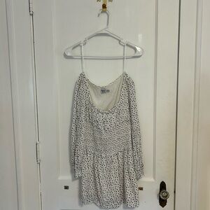 Princess Polly White and Blue Long Sleeve Dress